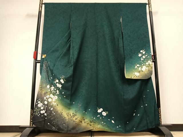 平和屋着物●豪華振袖　枝花文　暈し染め　金彩　やまと誂製　正絹　逸品　AABK1057fy