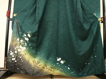 平和屋着物●豪華振袖　枝花文　暈し染め　金彩　やまと誂製　正絹　逸品　AABK1057fy