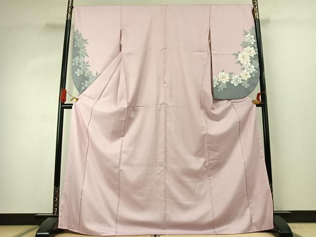 平和屋着物●小振袖　二尺袖　草花文　暈し染め　洗える着物　AABK1063fy