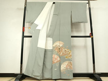 平和屋着物●豪華色留袖　作家物　扇面文　金彩　正絹　逸品　AABK1064fy