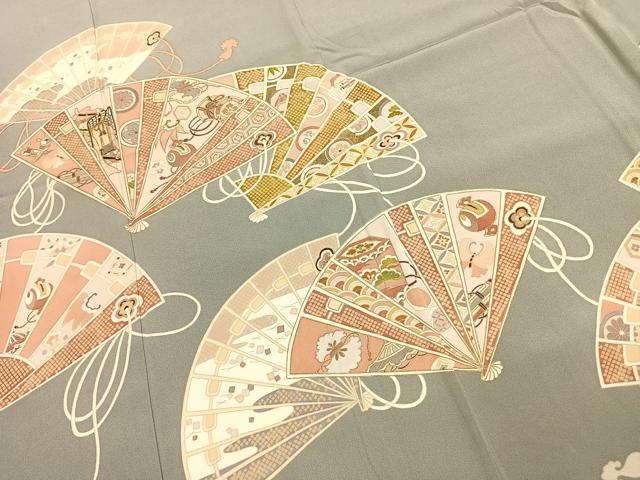 平和屋着物●豪華色留袖　作家物　扇面文　金彩　正絹　逸品　AABK1064fy