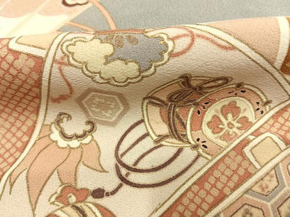 平和屋着物●豪華色留袖　作家物　扇面文　金彩　正絹　逸品　AABK1064fy