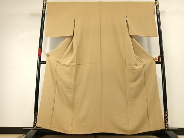 平和屋着物●上質な色無地　枯色　正絹　逸品　AABK1065fy