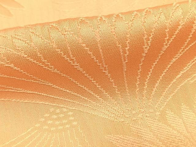 平和屋着物●上質な色無地　舞花地紋　一斤染色　正絹　逸品　AABK1069fy