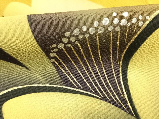 平和屋着物●豪華振袖　草花文　暈し染め　金銀彩　正絹　逸品　AABK1071fy