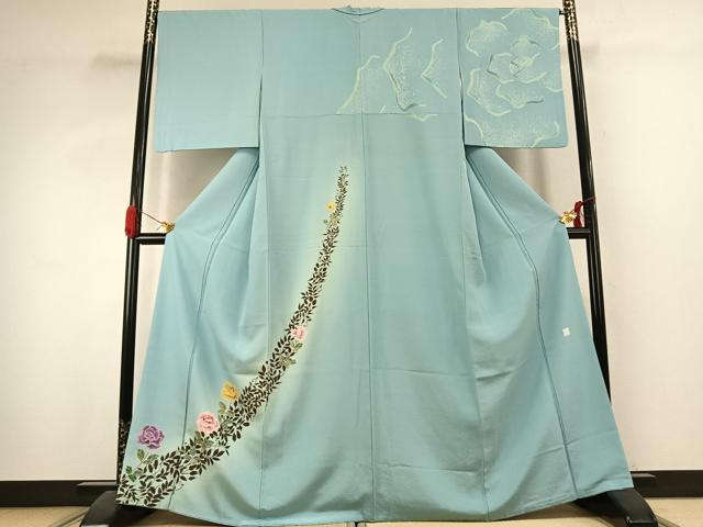 平和屋着物●訪問着　薔薇　暈し染め　正絹　逸品　AABK1074fy