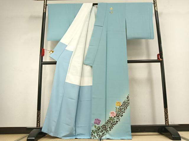 平和屋着物●訪問着　薔薇　暈し染め　正絹　逸品　AABK1074fy