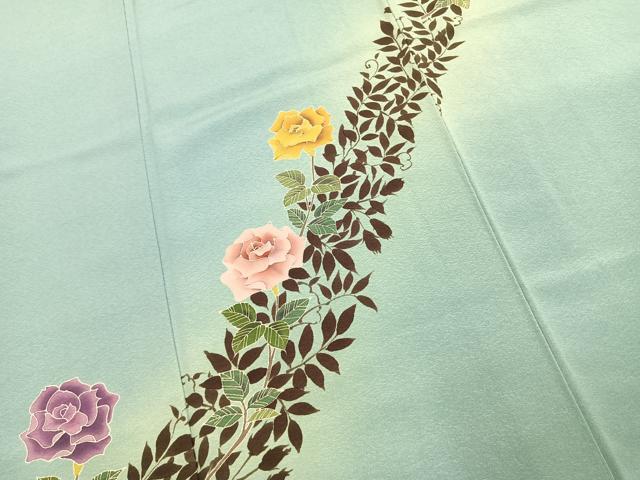 平和屋着物●訪問着　薔薇　暈し染め　正絹　逸品　AABK1074fy