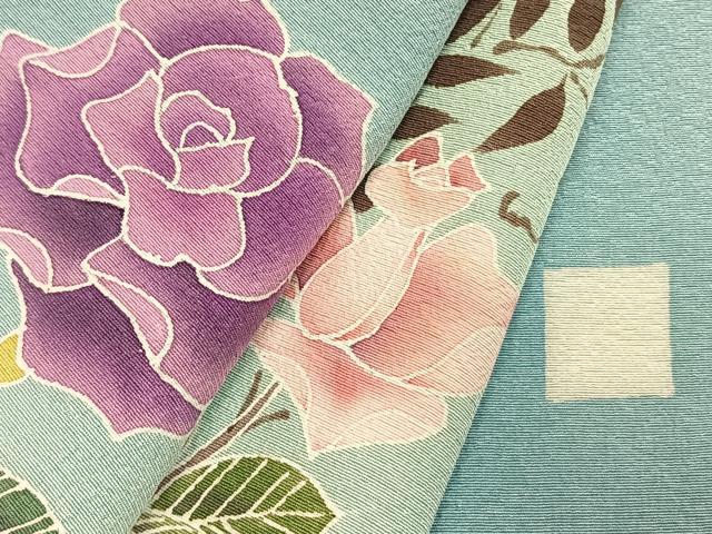 平和屋着物●訪問着　薔薇　暈し染め　正絹　逸品　AABK1074fy