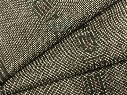 平和屋着物●本場大島紬　9マルキ　幾何学間道　正絹　逸品　AABK1076fy