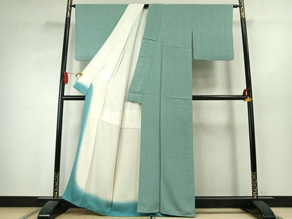 平和屋着物●上質な小紋 大小あられ 正絹 逸品 AABK1077fy