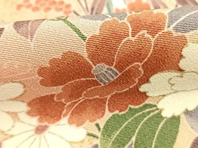 平和屋着物●訪問着　草花文　暈し染め　金彩　正絹　逸品　AABK1078fy