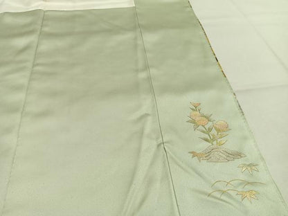平和屋着物●訪問着　作家物　螺鈿　風景花文　金銀彩　正絹　逸品　AABK1080fy