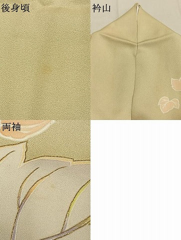 平和屋着物●訪問着　草花文　暈し染め　金彩　正絹　逸品　AABK1083fy