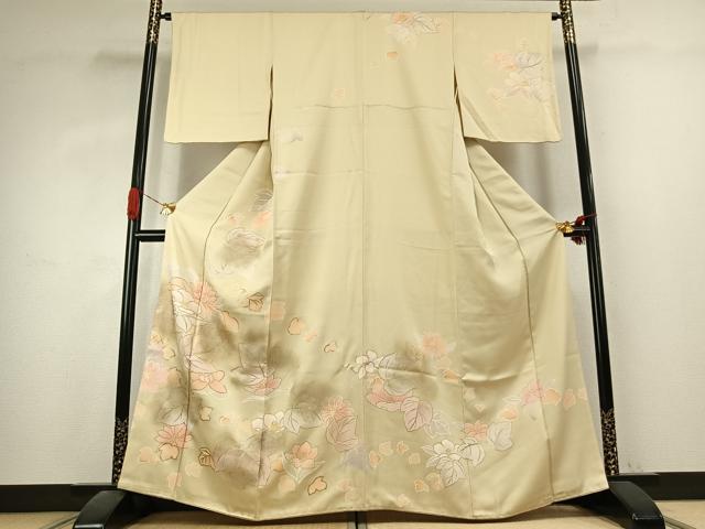 平和屋着物●訪問着　草花文　暈し染め　金彩　正絹　逸品　AABK1083fy