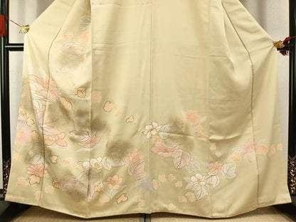 平和屋着物●訪問着　草花文　暈し染め　金彩　正絹　逸品　AABK1083fy
