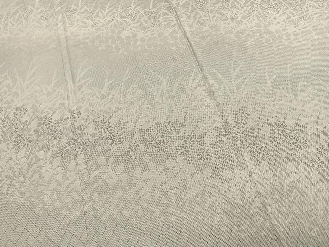 平和屋着物●本塩沢　訪問着　草花文　正絹　逸品　AABK1086fy