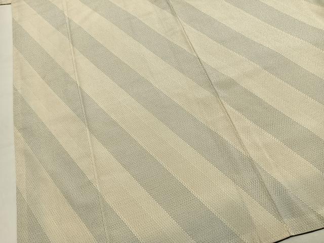 平和屋着物●本塩沢　110亀甲　斜縞　正絹　逸品　AABK1087fy