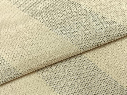 平和屋着物●本塩沢　110亀甲　斜縞　正絹　逸品　AABK1087fy