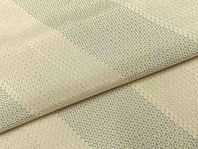 平和屋着物●本塩沢　110亀甲　斜縞　正絹　逸品　AABK1087fy