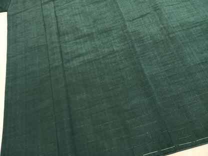 平和屋着物●男性　紬　アンサンブル　色無地　鉄色　正絹　逸品　未使用　AABK1088fy