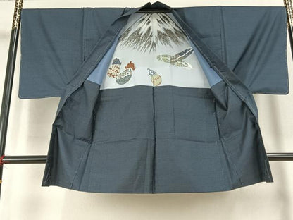 平和屋着物●男性　本場大島紬　アンサンブル　長襦袢(袷)セット　100亀甲　総詰め　正絹　逸品　AABK1092fy