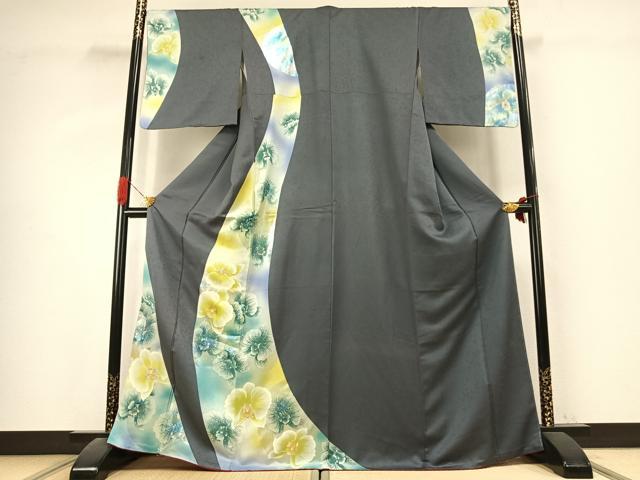 平和屋着物●ファッションブランド　hiromichi nakano　ヒロミチナカノ　訪問着　舞花文　暈し染め　金彩　正絹　逸品　AABK1095fy