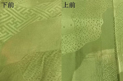 平和屋着物●長襦袢　無双仕立て　道長地紋　青丹色　正絹　逸品　AABK1096fy
