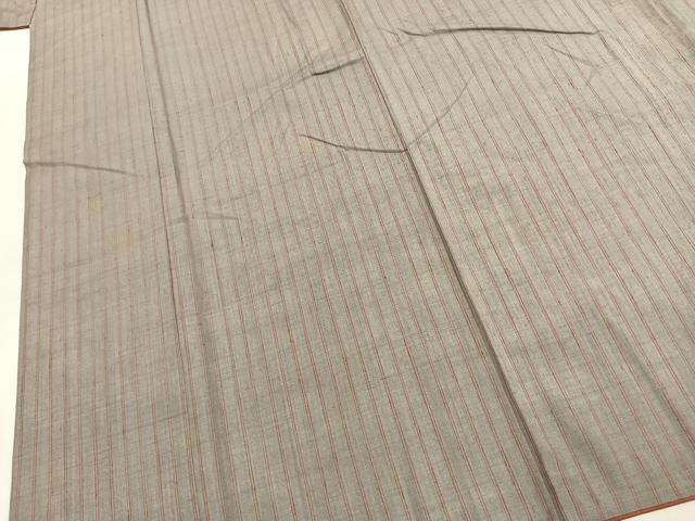 平和屋着物▼上質な紬　縞　正絹　逸品　AABK1098fy