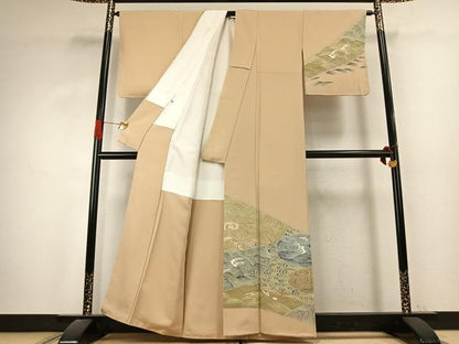 平和屋着物●中村玉緒　訪問着　立波文　正絹　逸品　未使用　AABK1099fy