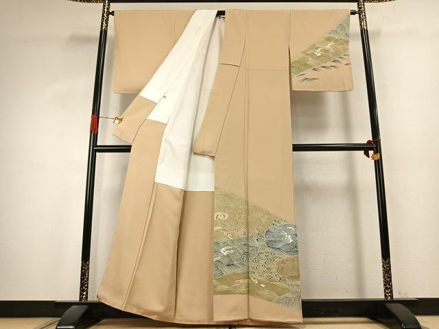 平和屋着物●中村玉緒　訪問着　立波文　正絹　逸品　未使用　AABK1099fy