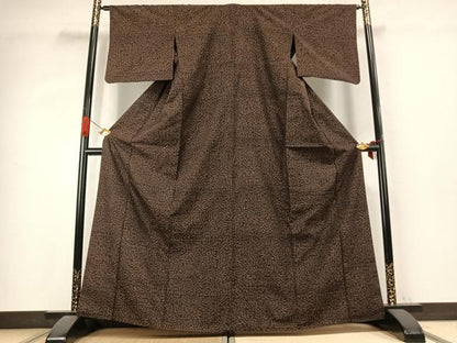 平和屋着物●上質な紬　花尽くし　胴抜き仕立て　正絹　逸品　AABK1102fy