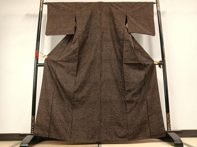 平和屋着物●上質な紬　花尽くし　胴抜き仕立て　正絹　逸品　AABK1102fy