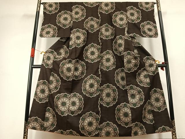 平和屋着物●本場大島紬　地空き　吉祥花文　正絹　逸品　AABK1105fy
