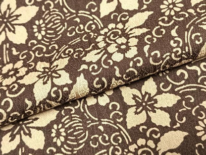 平和屋着物●今井喜三郎　小紋　草花文　反端付き　正絹　逸品　AABK1107fy