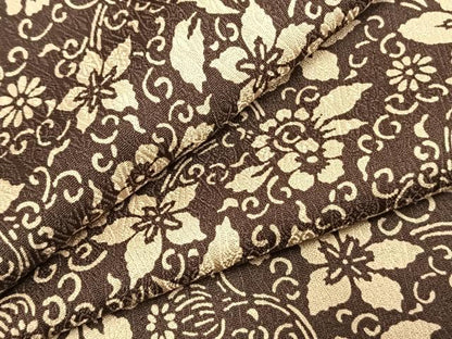 平和屋着物●今井喜三郎　小紋　草花文　反端付き　正絹　逸品　AABK1107fy