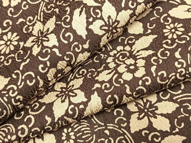 平和屋着物●今井喜三郎　小紋　草花文　反端付き　正絹　逸品　AABK1107fy