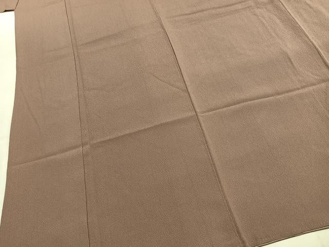平和屋着物●二代目清次郎　手描き　色無地　梅染色　正絹　逸品　AABK1111fy