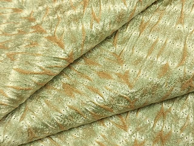 平和屋着物●上質な小紋　杢目絞り　霞文　ロング丈　正絹　逸品　未使用　AABK1115fy