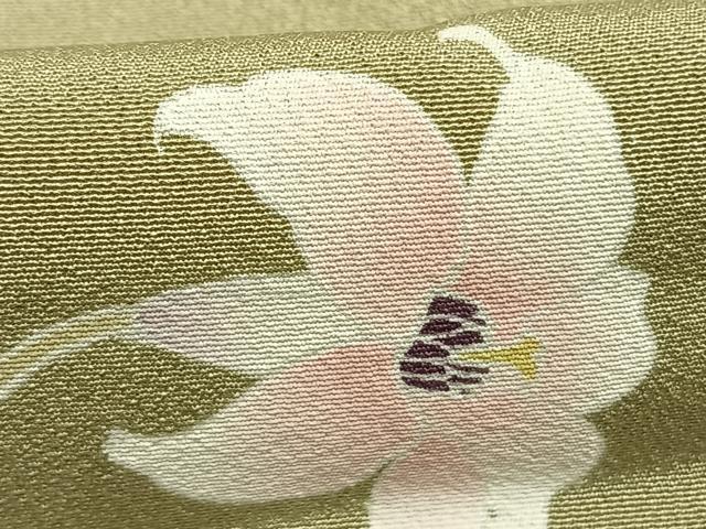 平和屋着物●京友禅　阪東峰彩　訪問着　草花文　暈し染め　浜ちりめん　仮絵羽　正絹　逸品　未使用　AABK1116fy