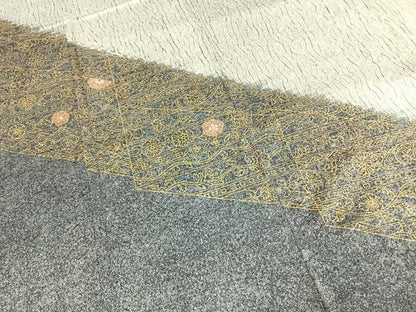 平和屋着物●訪問着　刺繍　杢目絞り　花唐草文　金彩　正絹　逸品　AABK1117fy