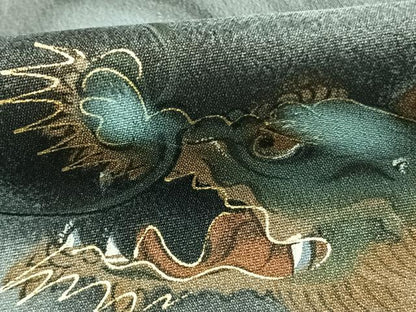 平和屋着物●男性　長襦袢　無双仕立て　富士山　龍　暈し染め　金彩　正絹　逸品　AABK1119fy