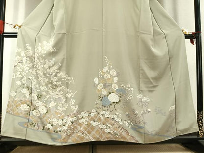 平和屋着物●訪問着　花鳥文　金彩　正絹　逸品　AABK1128fy