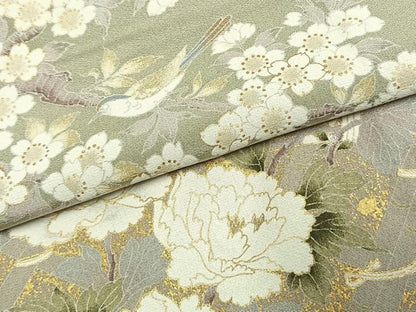平和屋着物●訪問着　花鳥文　金彩　正絹　逸品　AABK1128fy