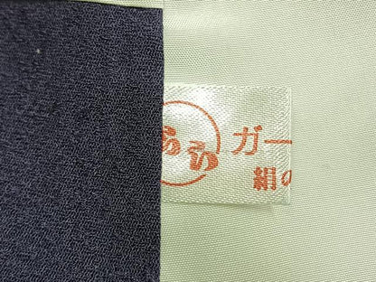 平和屋着物●上質な色無地　吉祥花地紋　深紫色　正絹　逸品　AABK1131fy