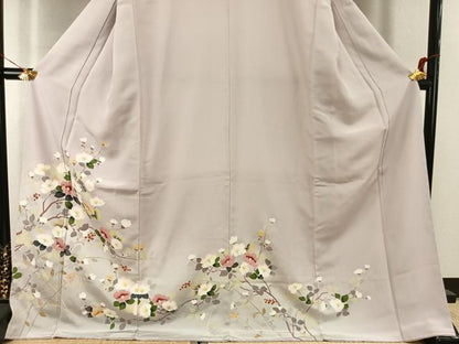 平和屋着物●訪問着　友禅　枝花文　暈し染め　ロング丈　正絹　逸品　未使用　AABK1134fy