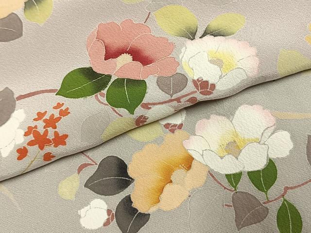 平和屋着物●訪問着　友禅　枝花文　暈し染め　ロング丈　正絹　逸品　未使用　AABK1134fy