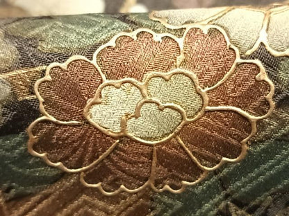 平和屋着物●訪問着　絞り　切嵌花文　金彩　ロング丈　正絹　逸品　AABK1135fy