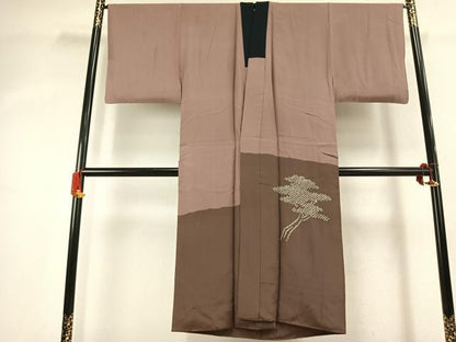 平和屋着物●男性　長襦袢　袷　絞り　風景文　正絹　逸品　AABK1136fy