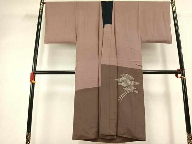 平和屋着物●男性　長襦袢　袷　絞り　風景文　正絹　逸品　AABK1136fy